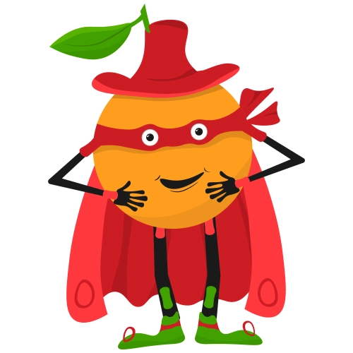 Craft Supply Classroom Cutout – Superhero Orange Fruit Cutout